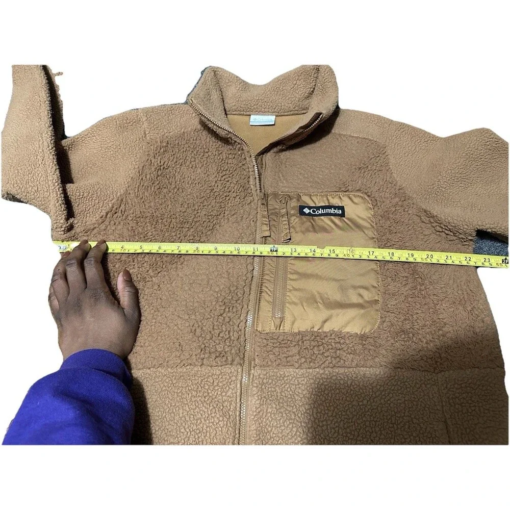 Columbia Fleece Lodge Jacket Women’s Large Brown Full Zip Sweater
